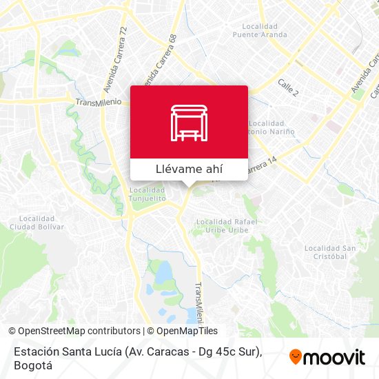 Mapa de Estación Santa Lucía (Av. Caracas - Dg 45c Sur)