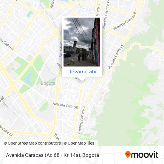 Mapa de Avenida Caracas (Ac 68 - Kr 14a)