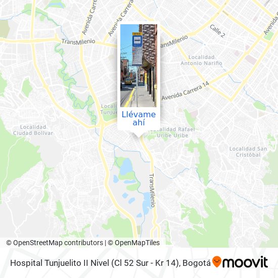 Mapa de Hospital Tunjuelito II Nivel (Cl 52 Sur - Kr 14)
