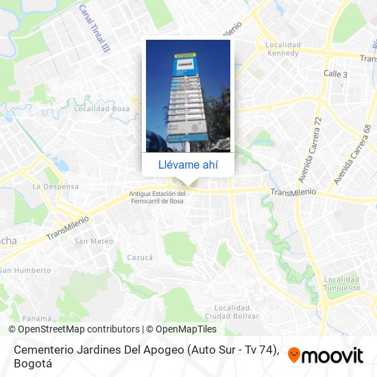 Mapa de Cementerio Jardines Del Apogeo (Auto Sur - Tv 74)