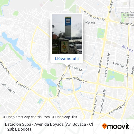 Mapa de Estación Suba - Avenida Boyacá (Av. Boyacá - Cl 128b)