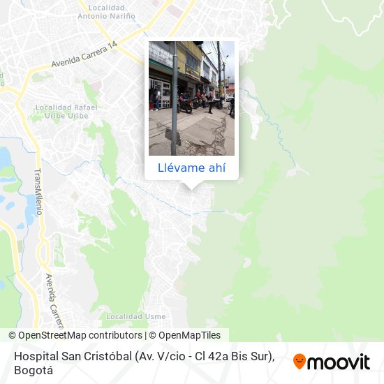 Mapa de Hospital San Cristóbal (Av. V / cio - Cl 42a Bis Sur)