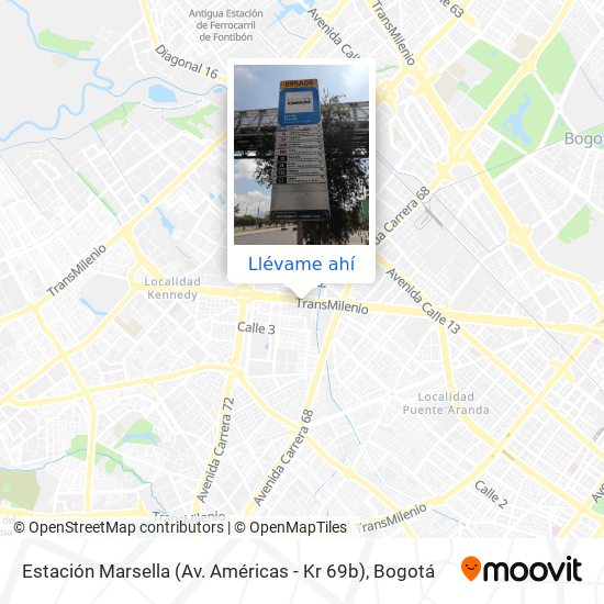 Mapa de Estación Marsella (Av. Américas - Kr 69b)