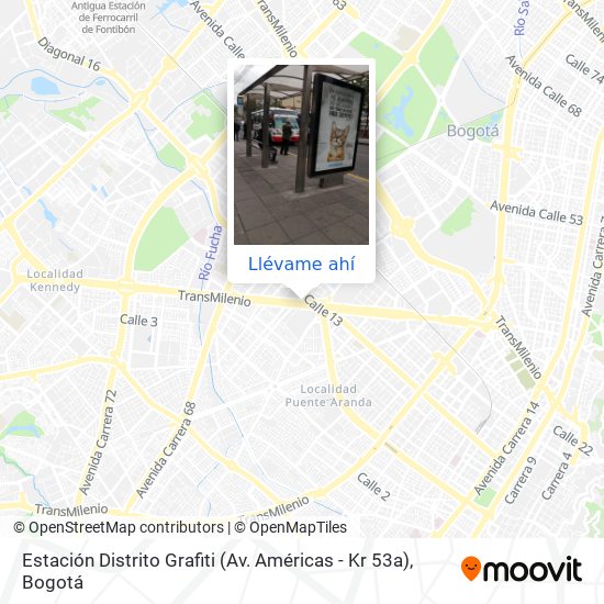 Mapa de Estación Distrito Grafiti (Av. Américas - Kr 53a)