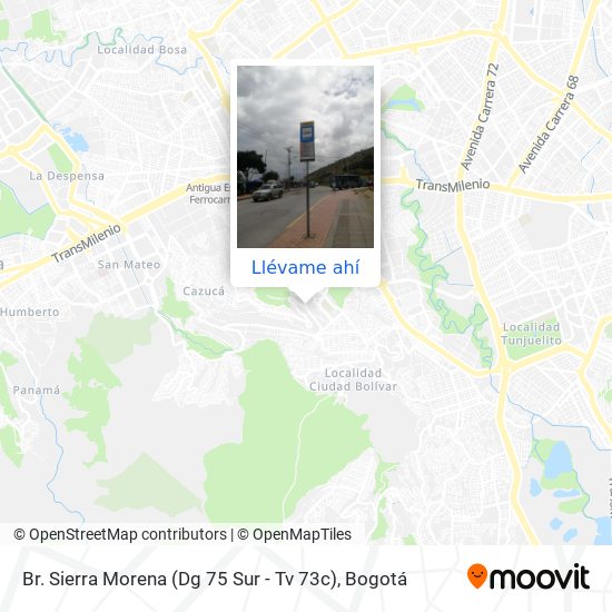 Mapa de Br. Sierra Morena (Dg 75 Sur - Tv 73c)