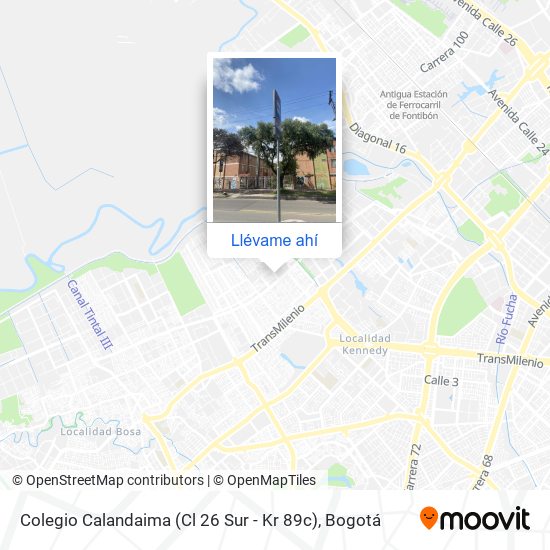 Mapa de Colegio Calandaima (Cl 26 Sur - Kr 89c)