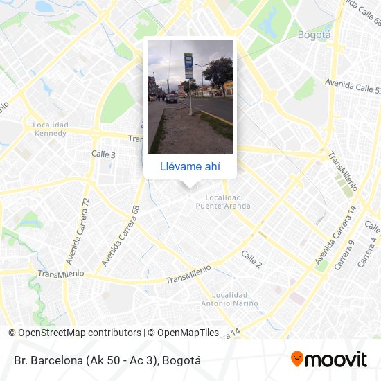 Mapa de Br. Barcelona (Ak 50 - Ac 3)