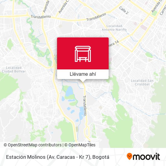 Mapa de Estación Molinos (Av. Caracas - Kr 7)