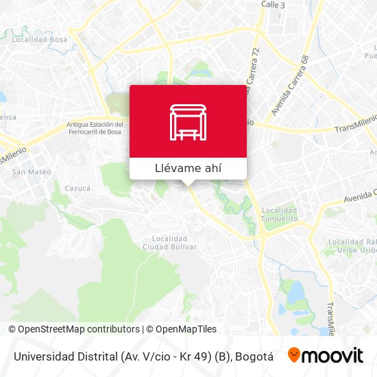 Mapa de Universidad Distrital (Av. V / cio - Kr 49) (B)