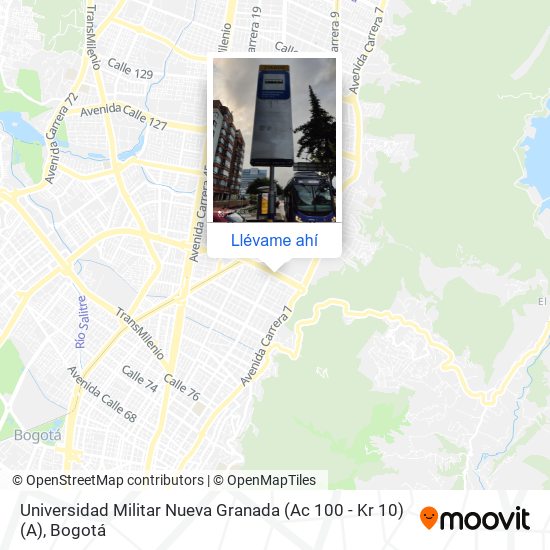 Mapa de Universidad Militar Nueva Granada (Ac 100 - Kr 10) (A)