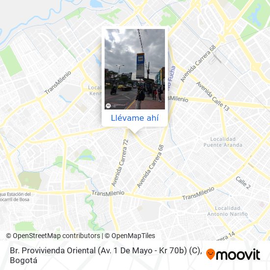 Mapa de Br. Provivienda Oriental (Av. 1 De Mayo - Kr 70b) (C)