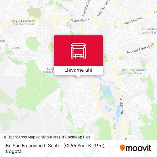 Mapa de Br. San Francisco II Sector (Cl 66 Sur - Kr 19d)