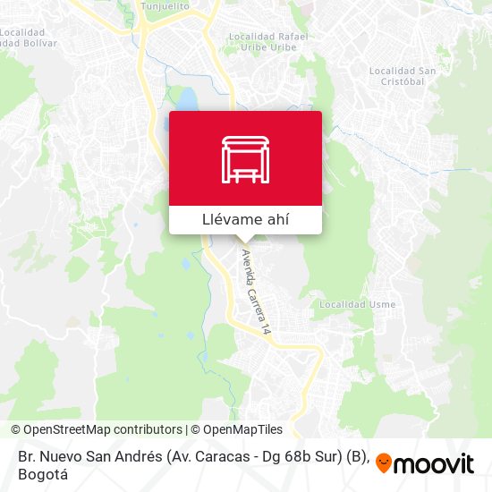 Mapa de Br. Nuevo San Andrés (Av. Caracas - Dg 68b Sur) (B)