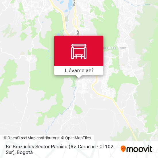 Mapa de Br. Brazuelos Sector Paraiso (Av. Caracas - Cl 102 Sur)