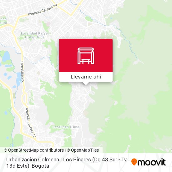 Mapa de Urbanización Colmena I Los Pinares (Dg 48 Sur - Tv 13d Este)