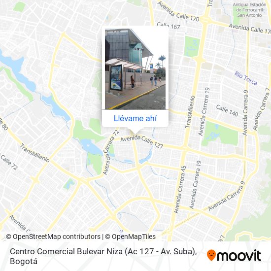 Mapa de Centro Comercial Bulevar Niza (Ac 127 - Av. Suba)