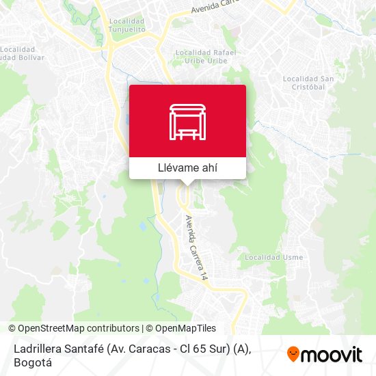 Mapa de Ladrillera Santafé (Av. Caracas - Cl 65 Sur) (A)