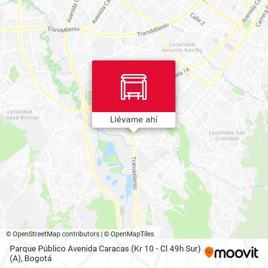 Mapa de Parque Público Avenida Caracas (Kr 10 - Cl 49h Sur) (A)