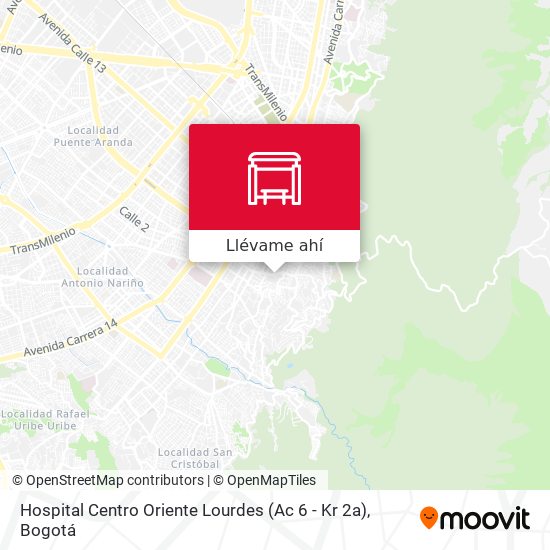 Mapa de Hospital Centro Oriente Lourdes (Ac 6 - Kr 2a)