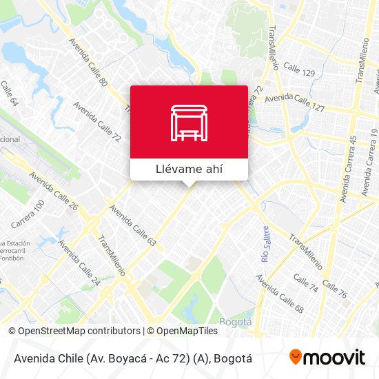 Mapa de Avenida Chile (Av. Boyacá - Ac 72) (A)