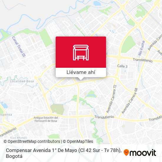 Mapa de Compensar Avenida 1° De Mayo (Cl 42 Sur - Tv 78h)