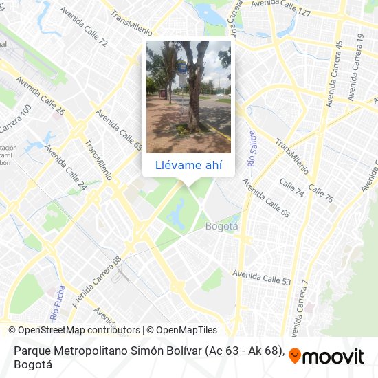 Mapa de Parque Metropolitano Simón Bolívar (Ac 63 - Ak 68)