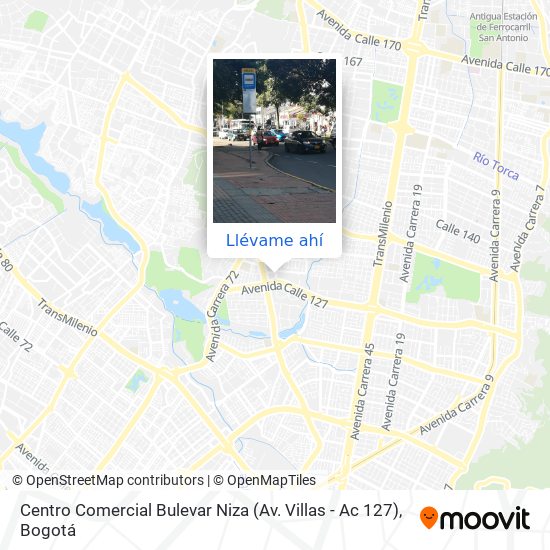 Mapa de Centro Comercial Bulevar Niza (Av. Villas - Ac 127)