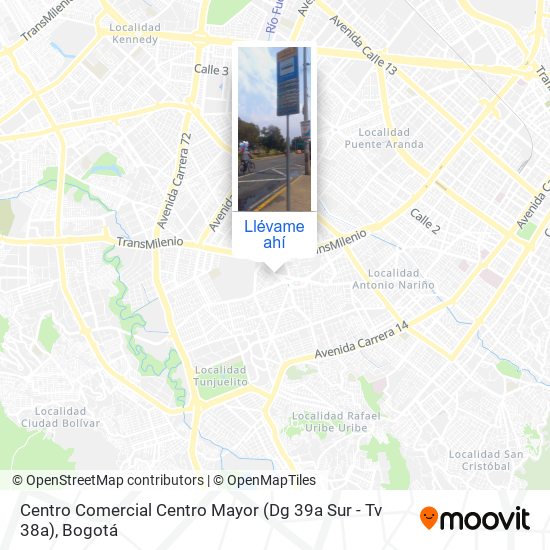 Mapa de Centro Comercial Centro Mayor (Dg 39a Sur - Tv 38a)