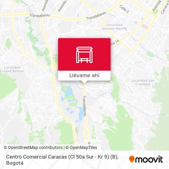 Mapa de Centro Comercial Caracas (Cl 50a Sur - Kr 9) (B)