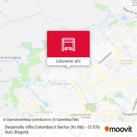Mapa de Desarrollo Villa Colombia II Sector (Kr 88c - Cl 57b Sur)