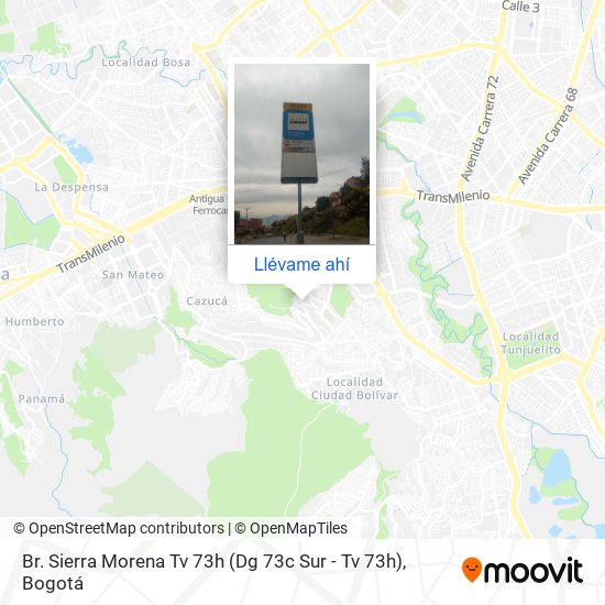 Mapa de Br. Sierra Morena Tv 73h (Dg 73c Sur - Tv 73h)