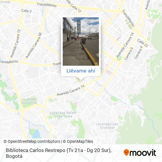 Mapa de Biblioteca Carlos Restrepo (Tv 21a - Dg 20 Sur)