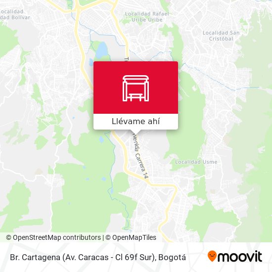 Mapa de Br. Cartagena (Av. Caracas - Cl 69f Sur)