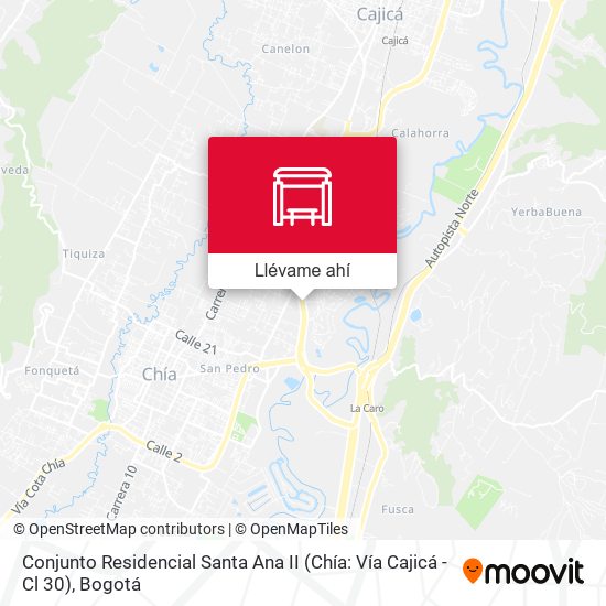 Mapa de Conjunto Residencial Santa Ana II (Chía: Vía Cajicá - Cl 30)