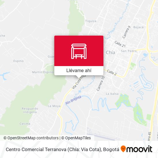 Mapa de Centro Comercial Terranova (Chía: Vía Cota)