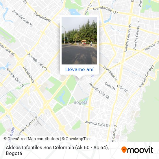 Mapa de Aldeas Infantiles Sos Colombia (Ak 60 - Ac 64)