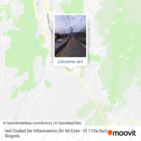 Mapa de Ied Ciudad De Villavicencio (Kr 6h Este - Cl 113a Sur)