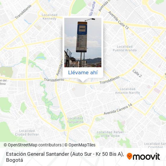 Mapa de Estación General Santander (Auto Sur - Kr 50 Bis A)
