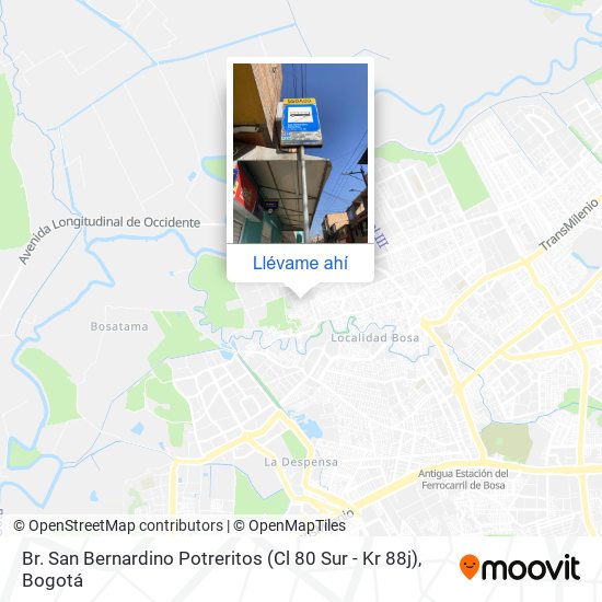 Mapa de Br. San Bernardino Potreritos (Cl 80 Sur - Kr 88j)