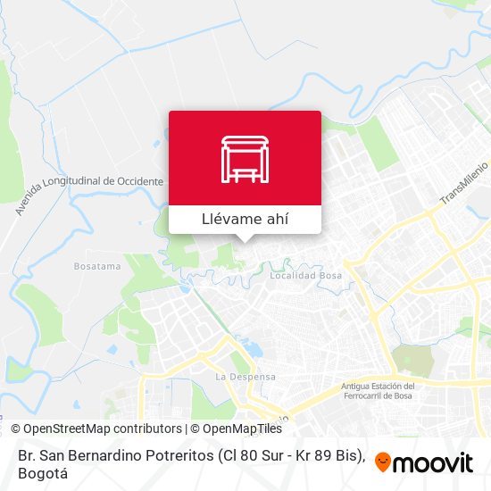 Mapa de Br. San Bernardino Potreritos (Cl 80 Sur - Kr 89 Bis)