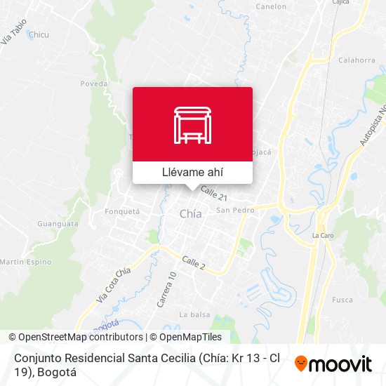 Mapa de Conjunto Residencial Santa Cecilia (Chía: Kr 13 - Cl 19)