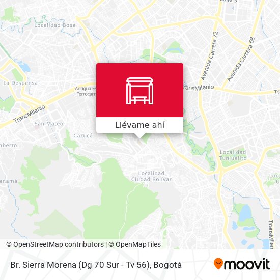 Mapa de Br. Sierra Morena (Dg 70 Sur - Tv 56)
