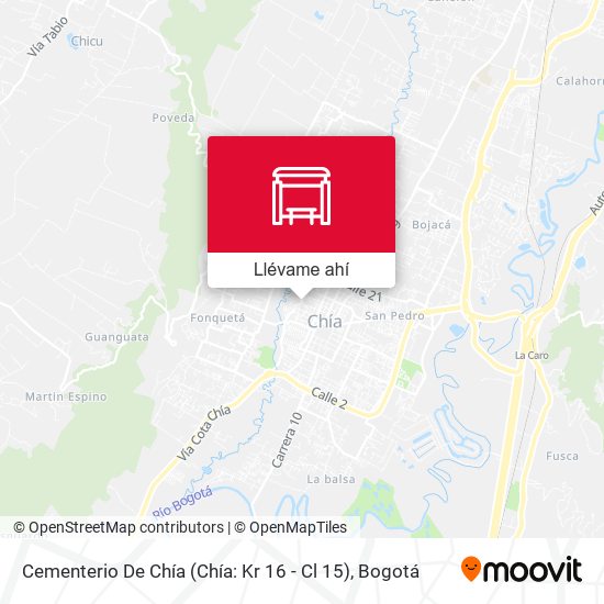 Mapa de Cementerio De Chía (Chía: Kr 16 - Cl 15)