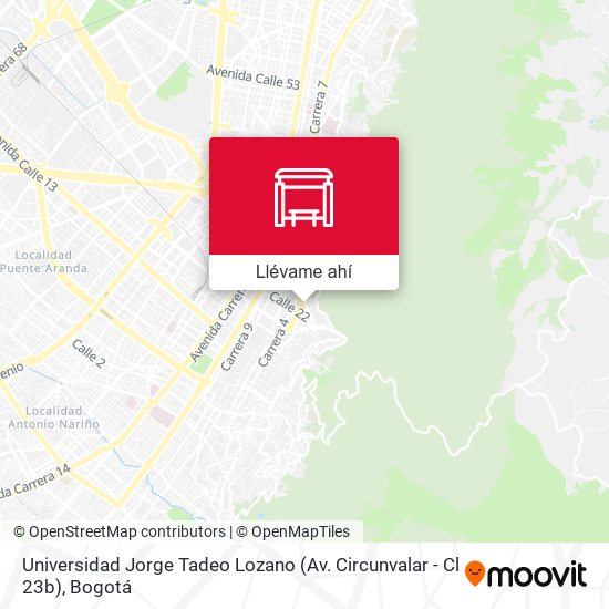 Mapa de Universidad Jorge Tadeo Lozano (Av. Circunvalar - Cl 23b)