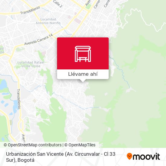 Mapa de Urbanización San Vicente (Av. Circunvalar - Cl 33 Sur)