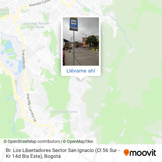 Mapa de Br. Los Libertadores Sector San Ignacio (Cl 56 Sur - Kr 14d Bis Este)