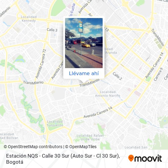 Mapa de Estación NQS - Calle 30 Sur (Auto Sur - Cl 30 Sur)