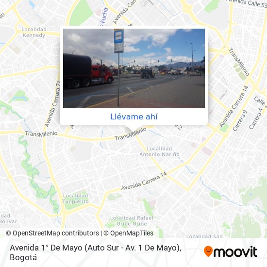 Mapa de Avenida 1° De Mayo (Auto Sur - Av. 1 De Mayo)