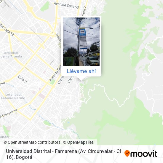 Mapa de Universidad Distrital - Famarena (Av. Circunvalar - Cl 16)