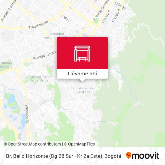 Mapa de Br. Bello Horizonte (Dg 28 Sur - Kr 2a Este)